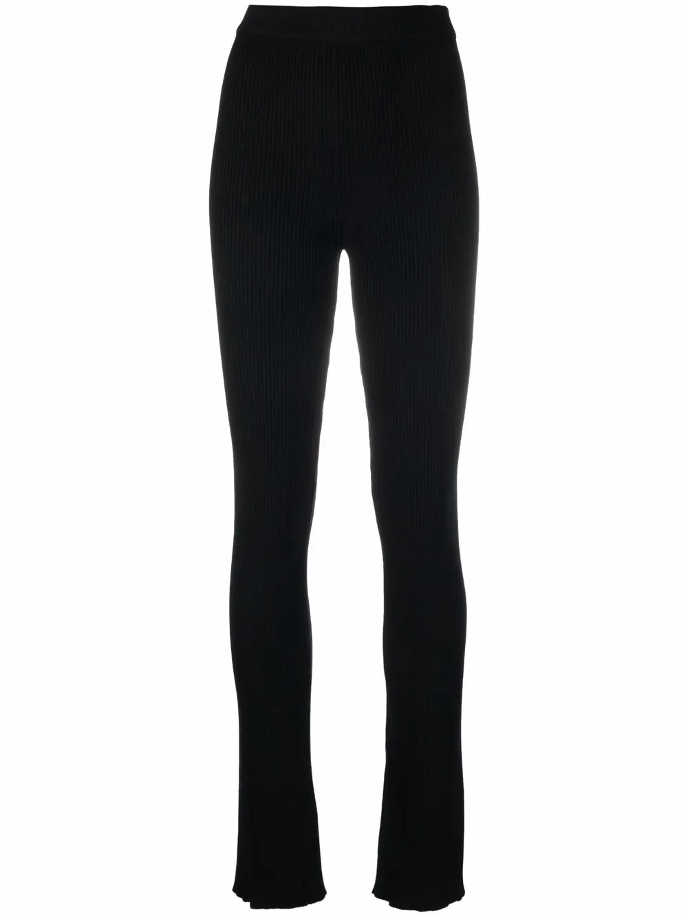 

MSGM pantalones de canalé de tiro alto - Negro