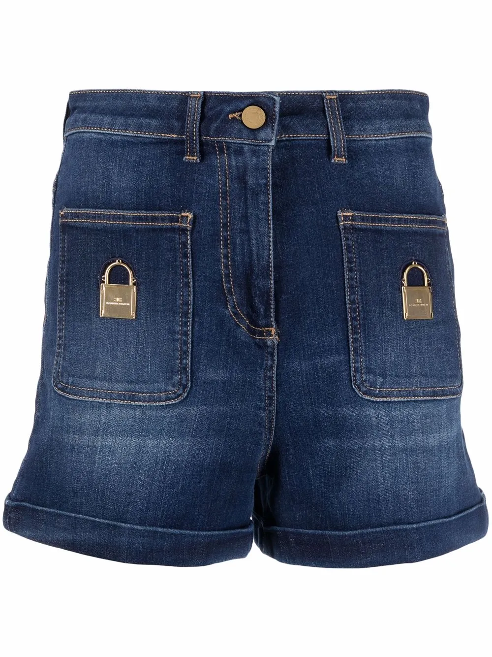 

Elisabetta Franchi padlock-pocket denim shorts - Blue