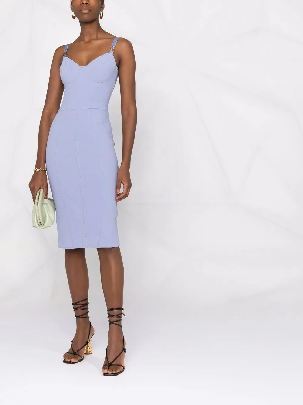 Elisabetta Franchi Jurk met logoplakkaat - Blauw
