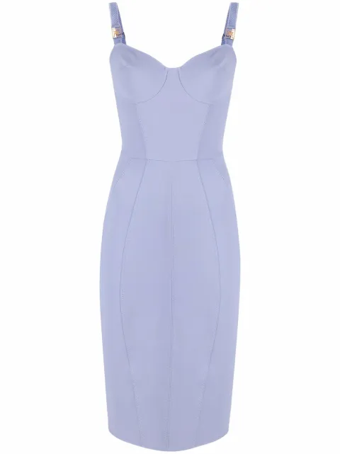 Elisabetta Franchi vestido con tiras y placa del logo