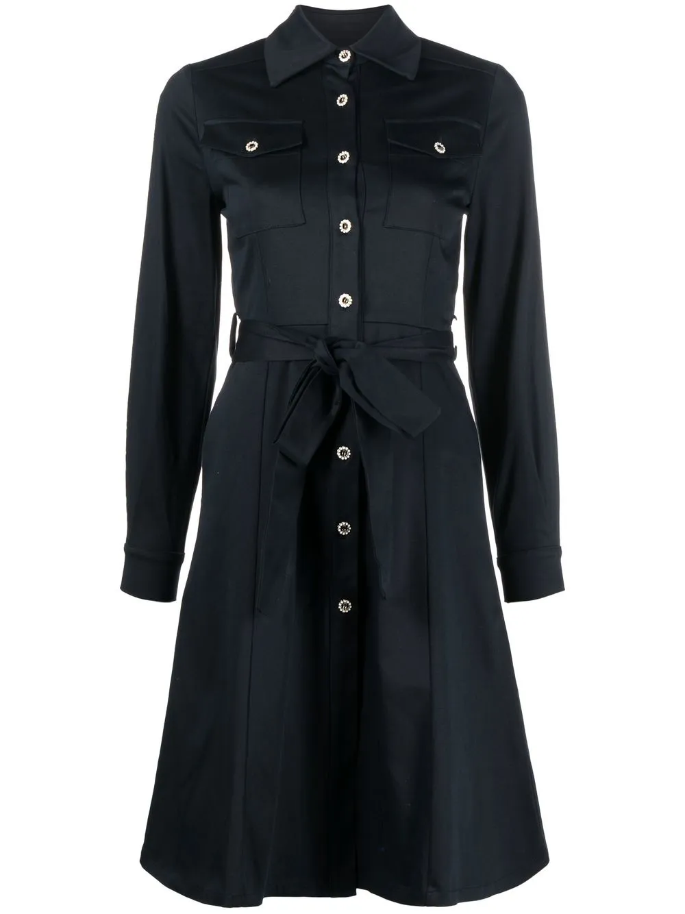 

La Seine & Moi button-up belted fitted dress - Blue