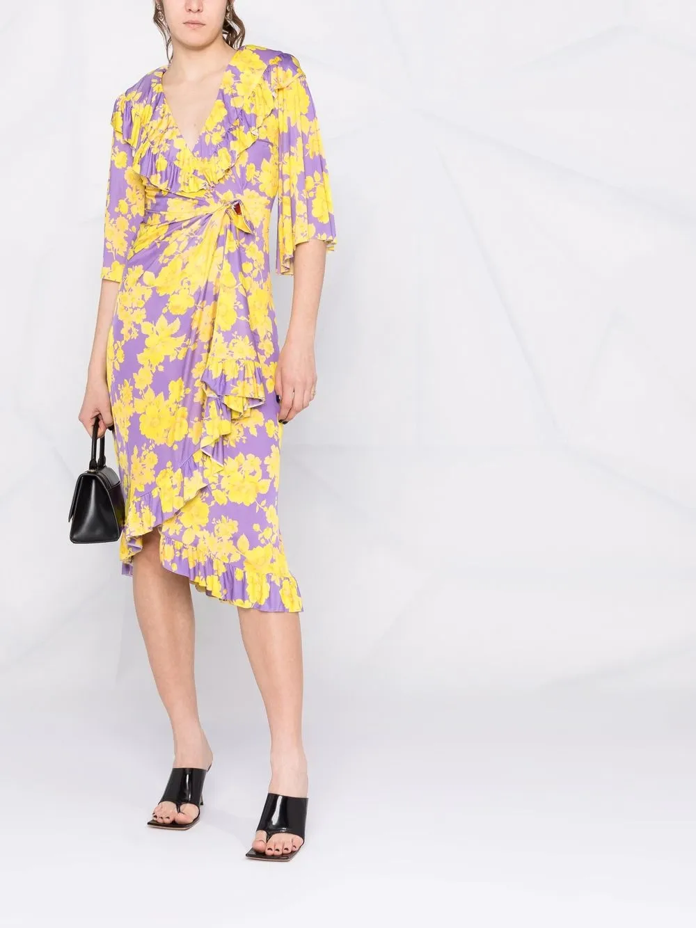 VETEMENTS Wikkeljurk met bloemenprint - Paars