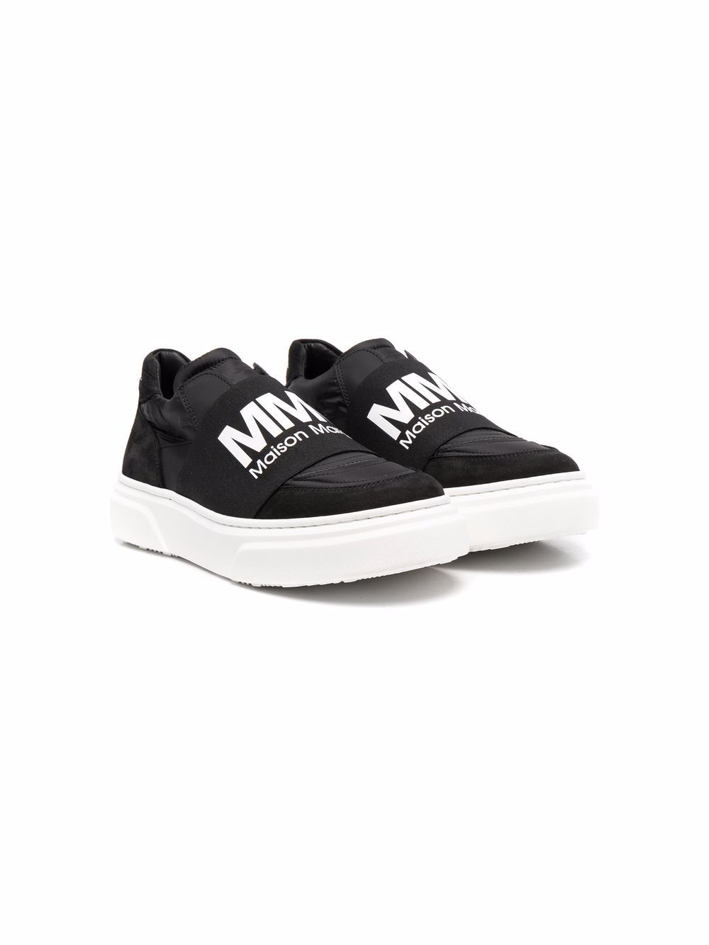 

MM6 Maison Margiela Kids tenis con logo estampado - Negro