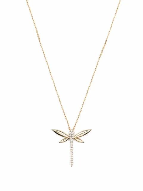 Anapsara 18kt yellow gold Dragonfly diamond pendant necklace