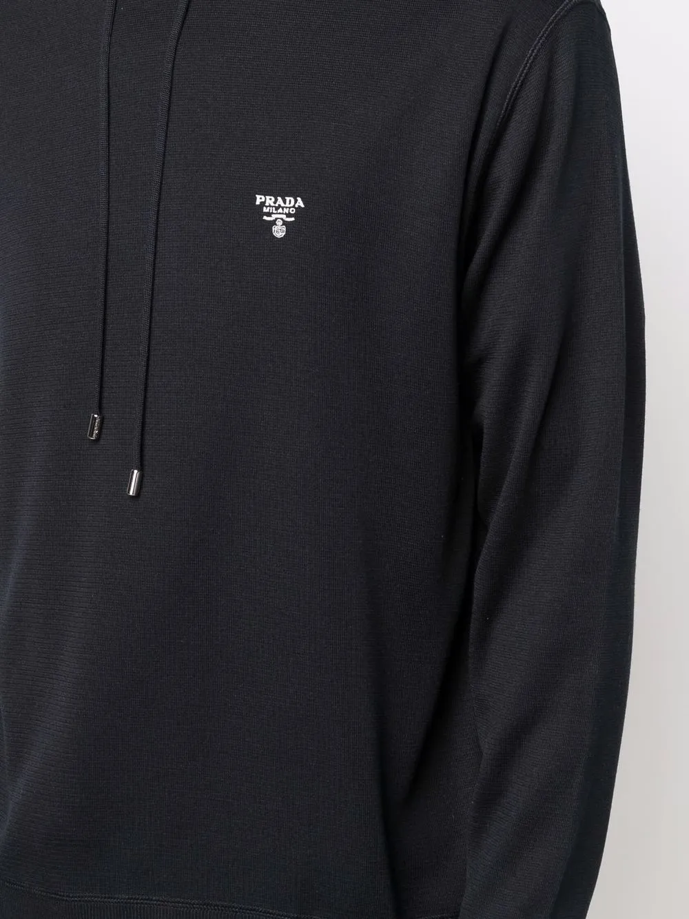★ PRENDA★ PRDA BIG PATCH SPRAY HOODIE GRAY PRTVSSHD09WC4 Prada logo-embroidered Knitted Hoodie | Black | FARFETCH