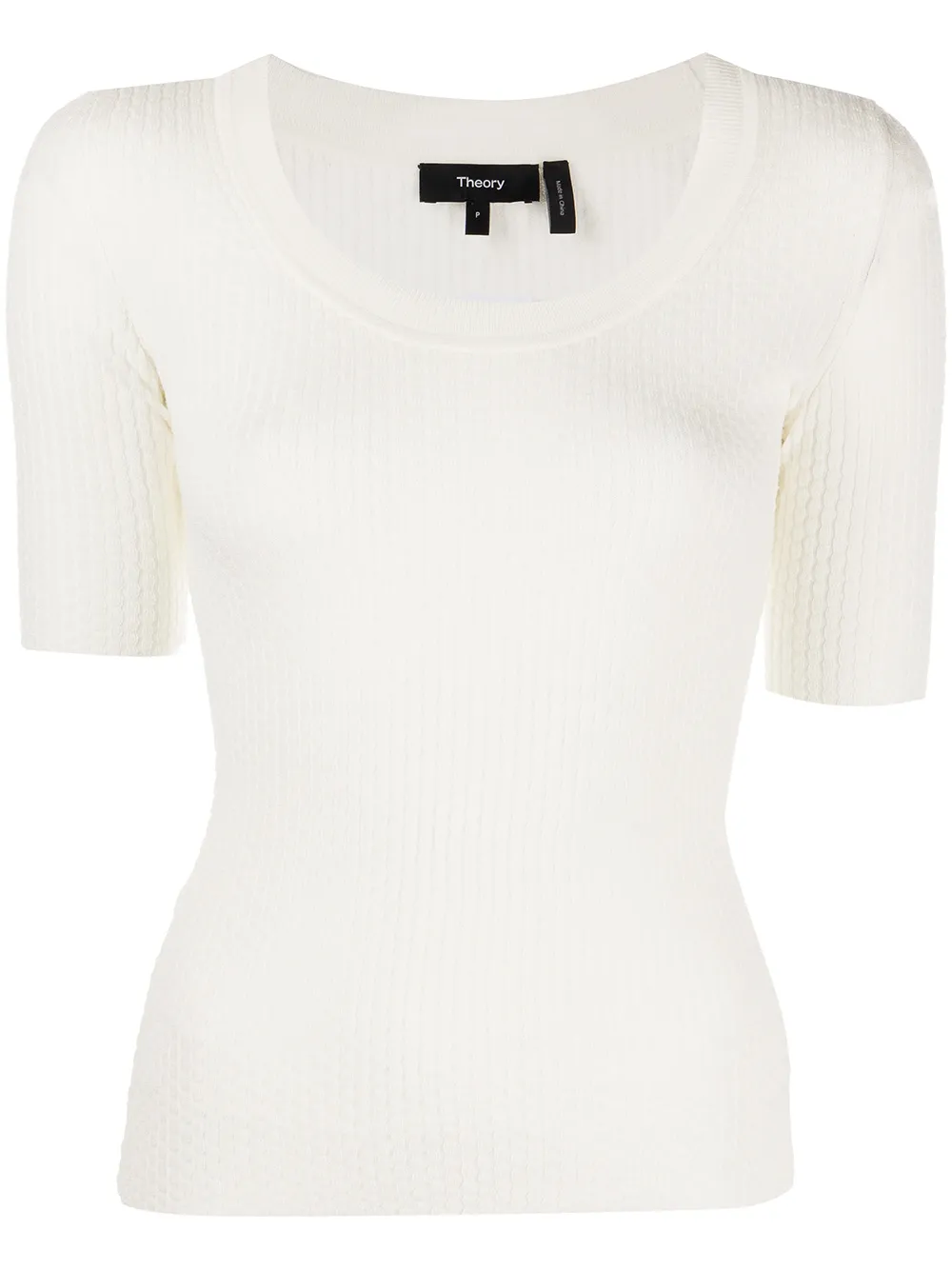 

Theory Leenda wool-knit T-shirt - White