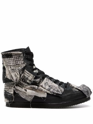 Yohji Yamamoto Patchwork hi-top Sneakers - Farfetch