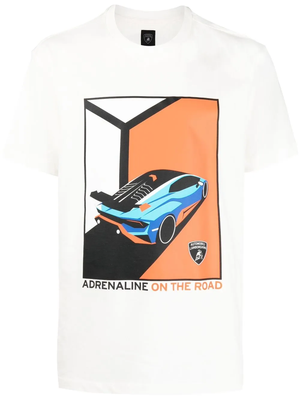 

Automobili Lamborghini Adrenaline-print short-sleeved T-shirt - White