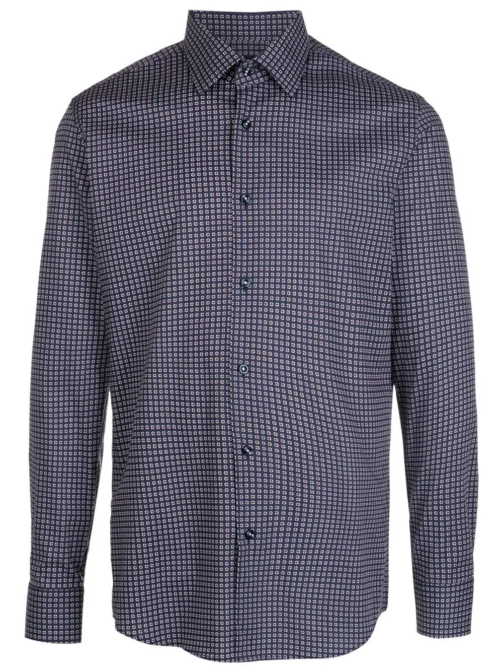 

BOSS Hank geometric-print shirt - Blue