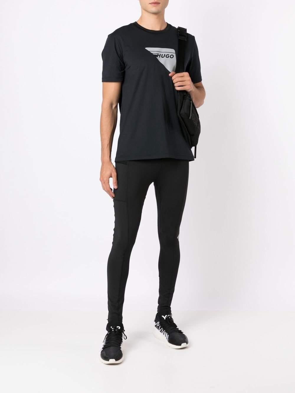 HUGO Legging met logoband - Zwart