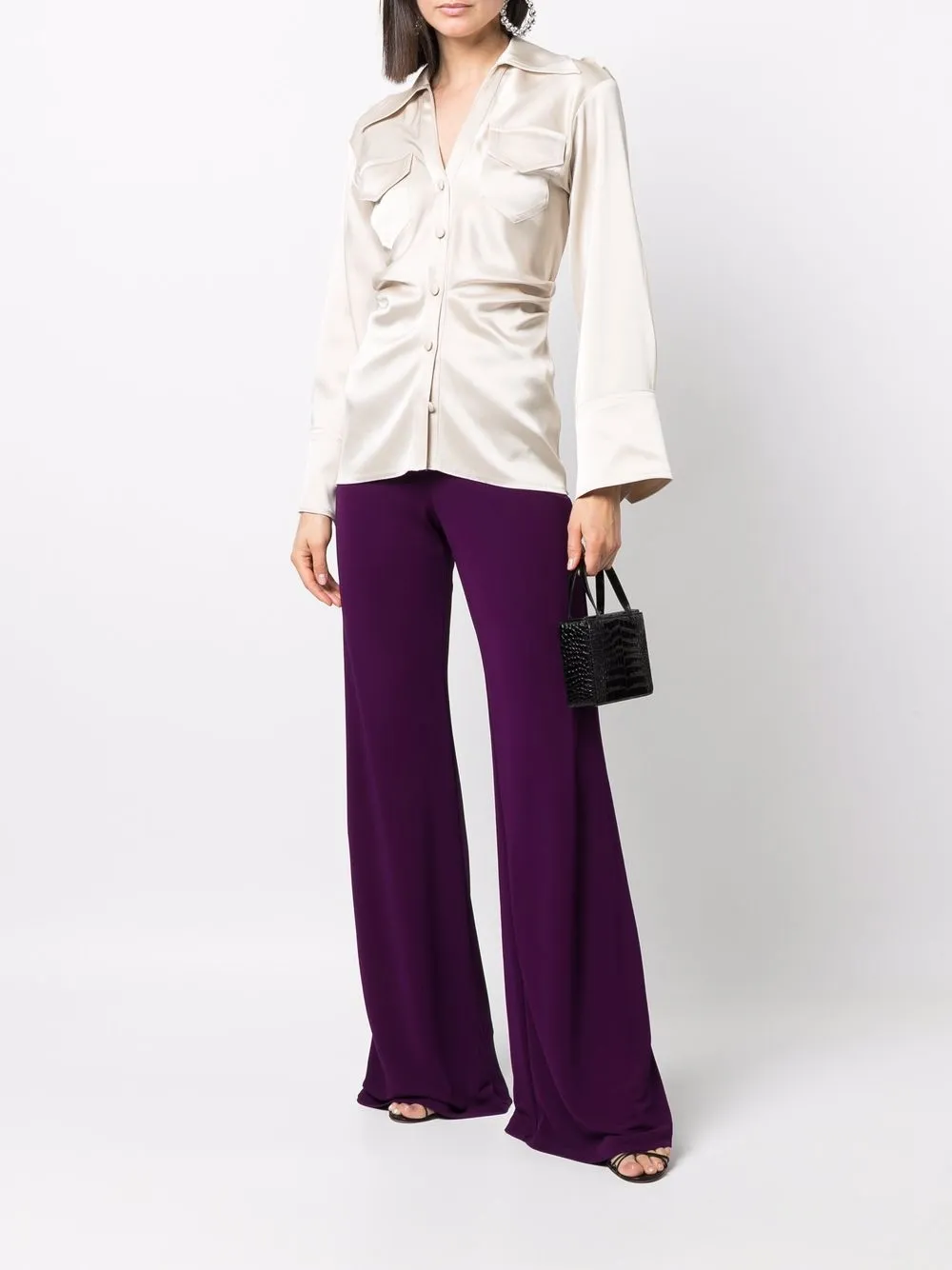 Alberta Ferretti Flared broek Paars