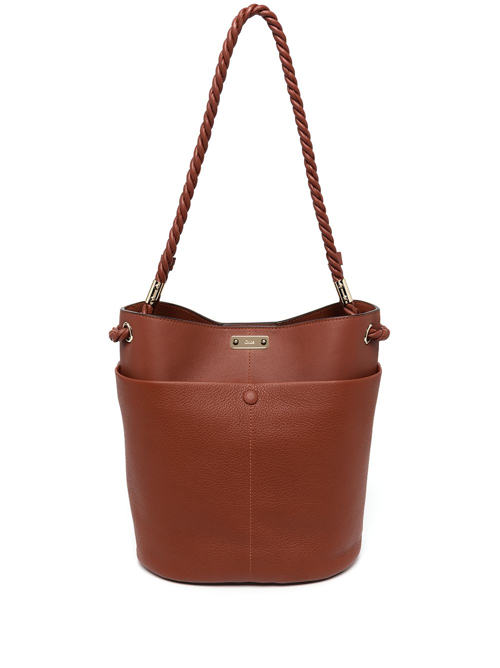 

Chloé bolsa bucket Key con placa del logo - Marrón