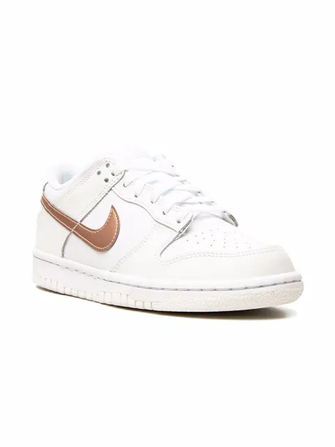 Nike Kids Dunk Low "White/Metallic Red Bronze" sneakers