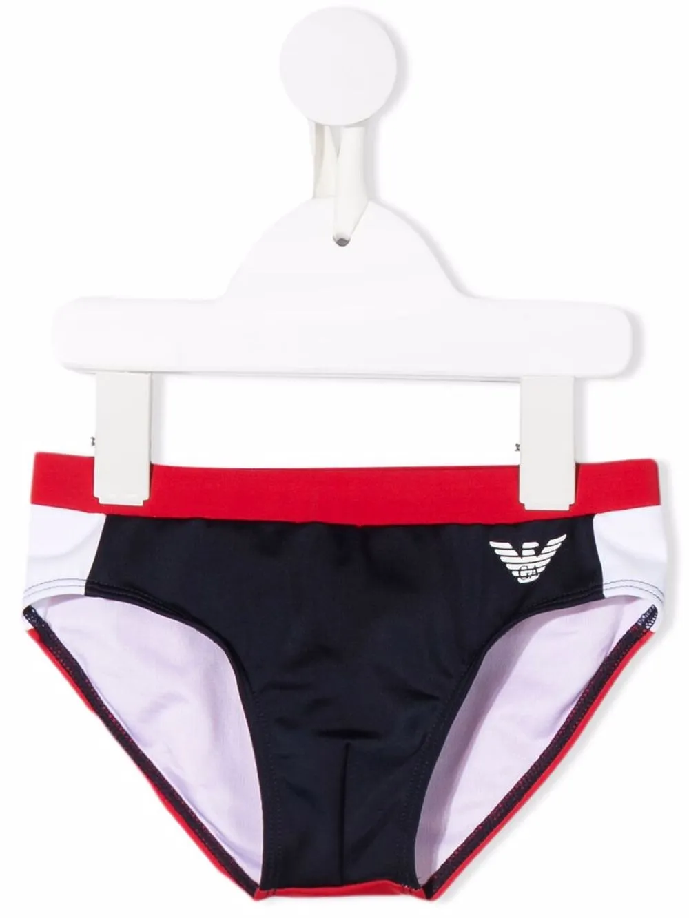 

Emporio Armani Kids traje de baño con logo bordado - Rojo