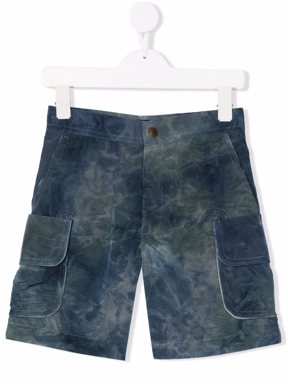 

Emporio Armani Kids tie-dye cargo shorts - Blue