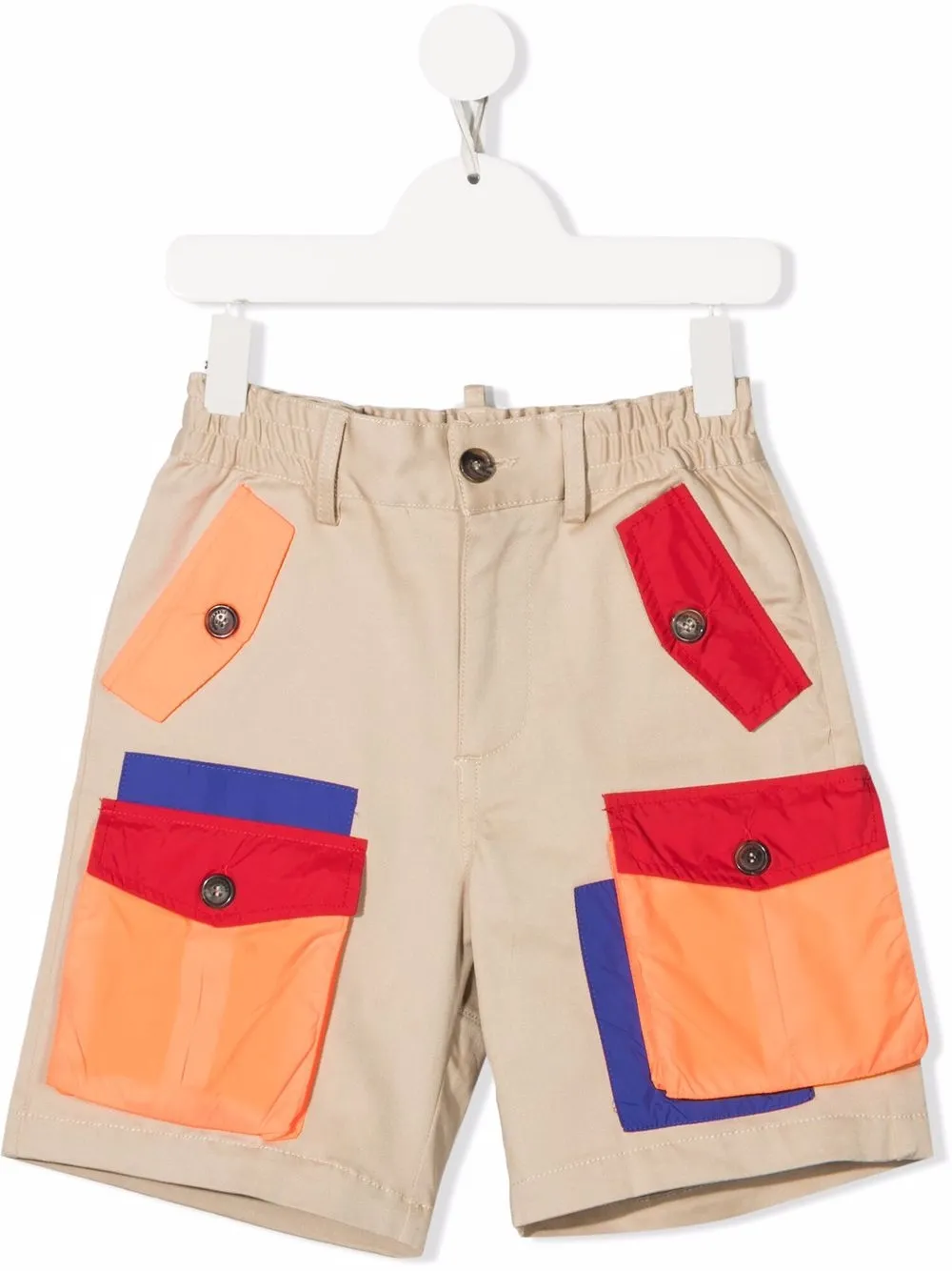 

Dsquared2 Kids bermudas con múltiple bolsillos y diseño color block - Neutro