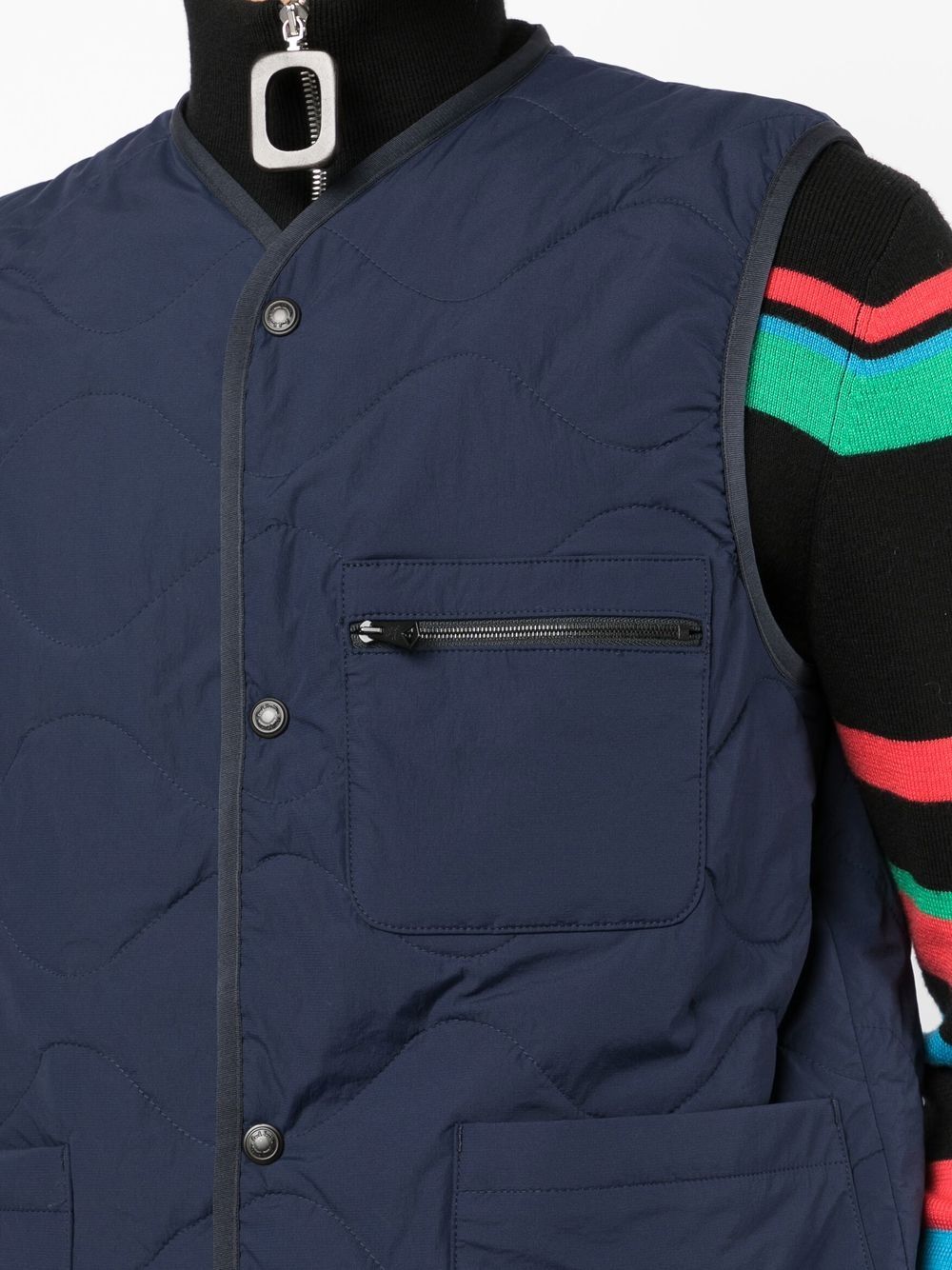 Shop Paul Smith Quilted Recycled Gilet In Blue