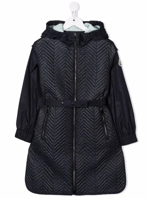 Moncler Enfant belted hooded coat