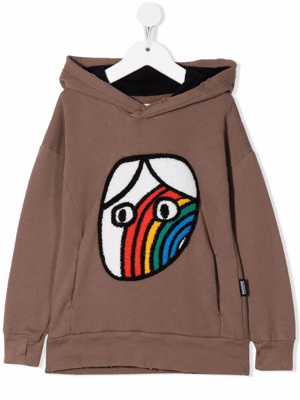 

Nununu hoodie con diseño cepillado - Marrón