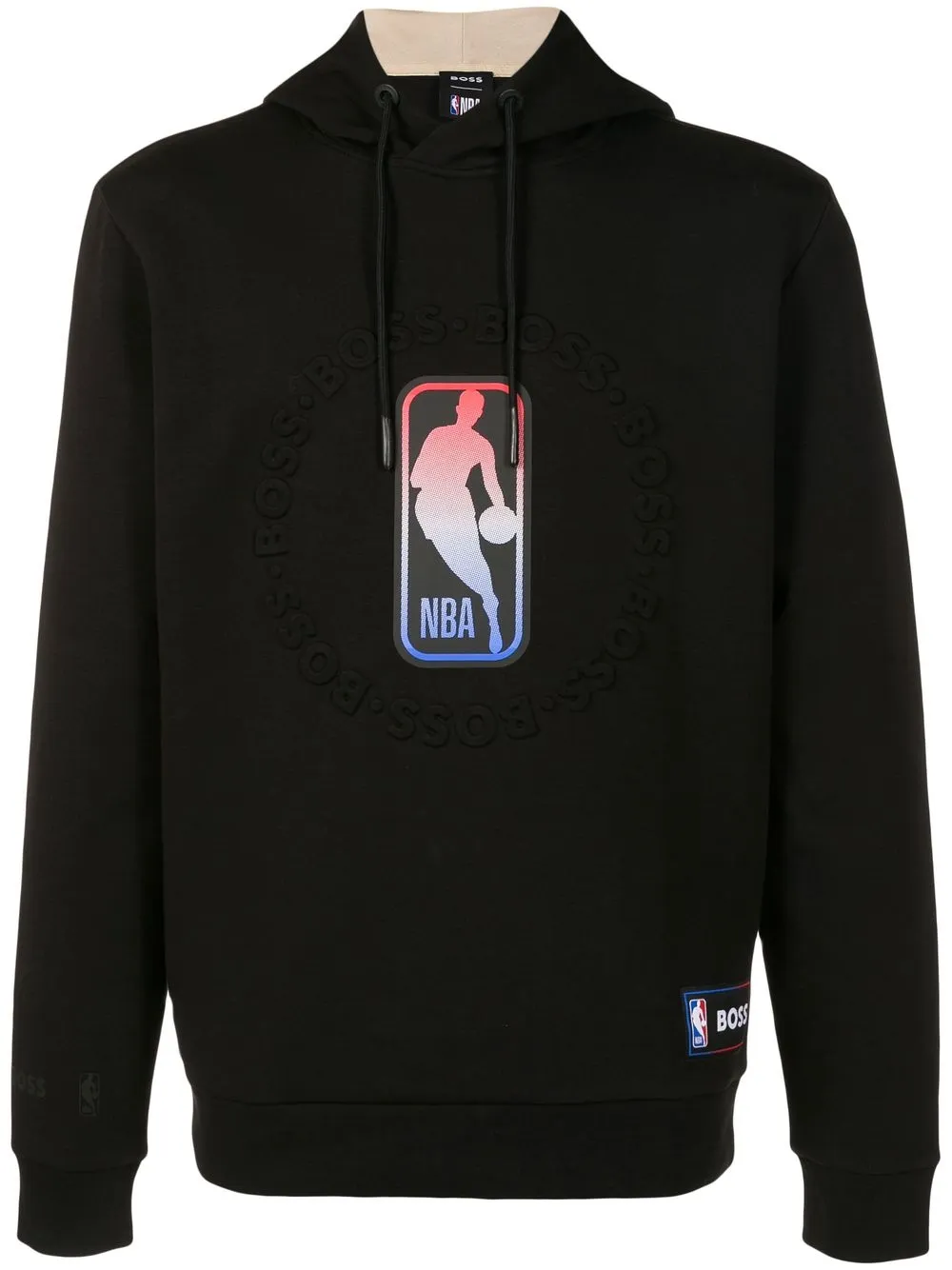 

BOSS x NBA logo-embossed hoodie - Black