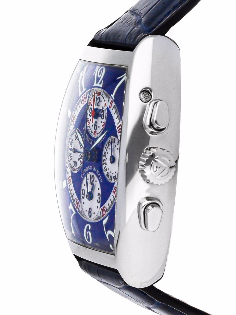 Pre-owned Franck Muller  Cintree Curvex Chrono Banker 42mm In Blue