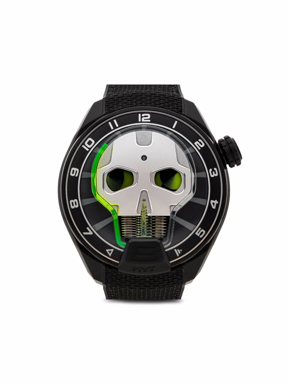 

HYT pre-owned H1 Skull Green Eye Limited Edition 51mm - Black