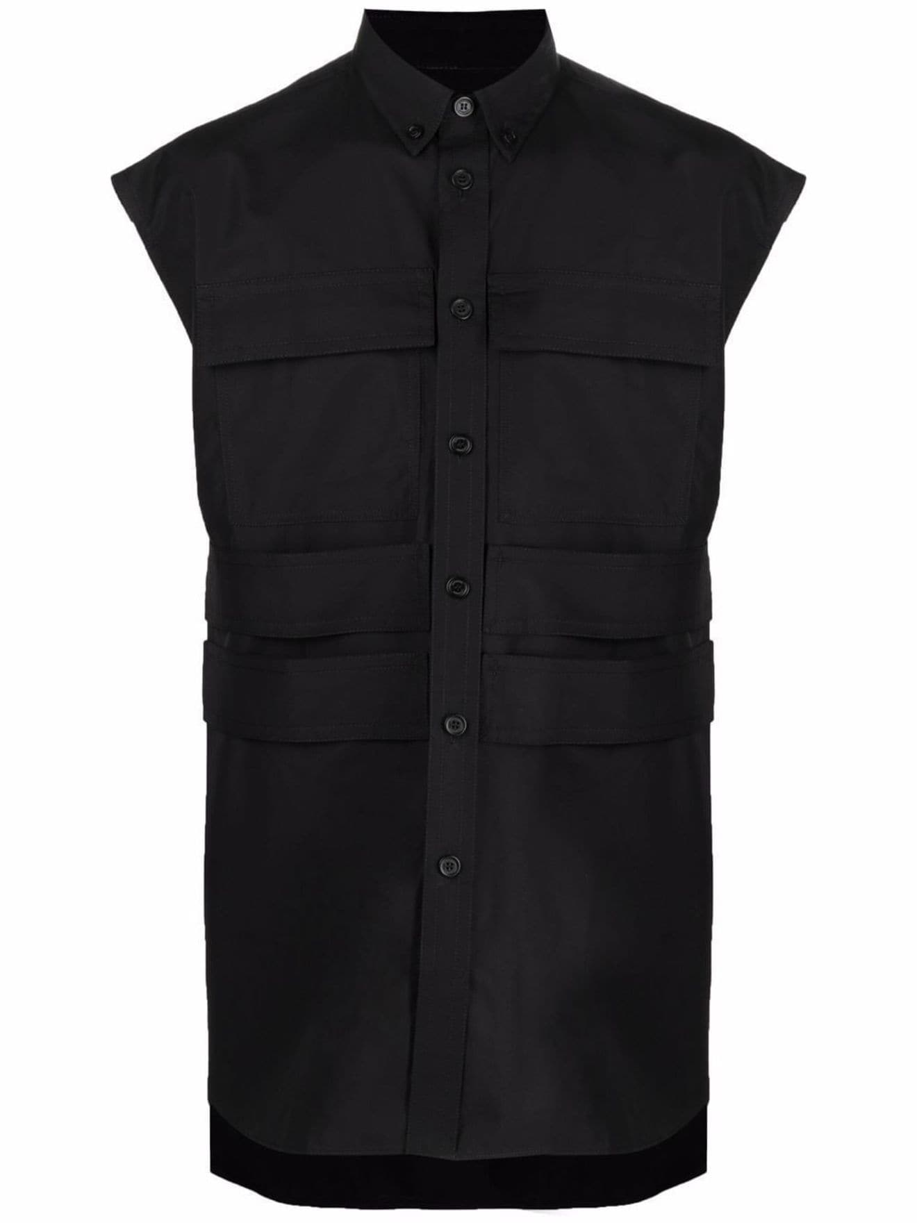 Burberry sleeveless button-down shirt black | MODES