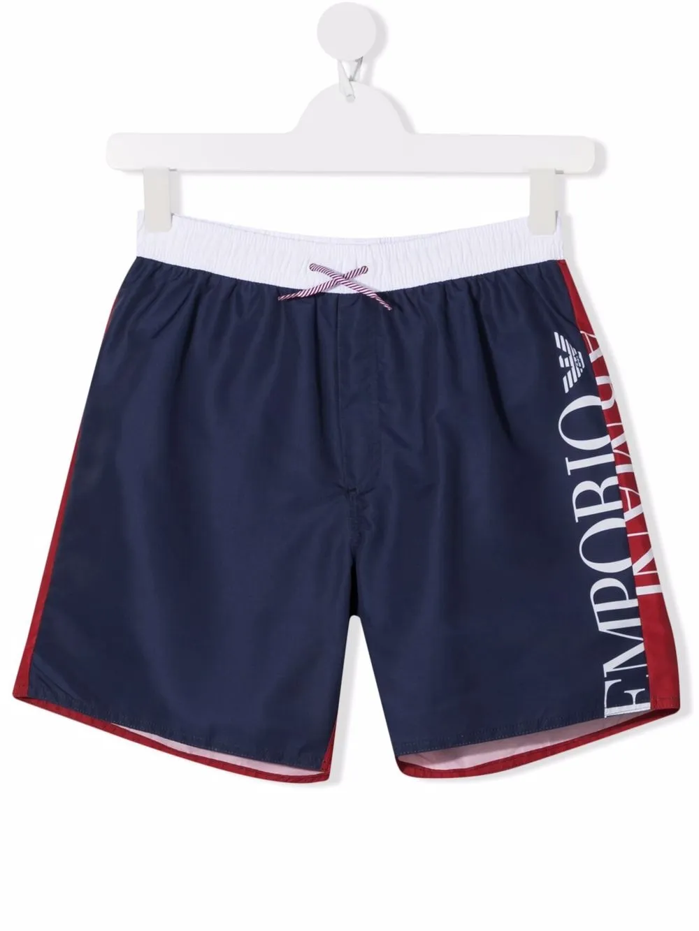 

Emporio Armani Kids shorst de playa con logo estampado - Azul