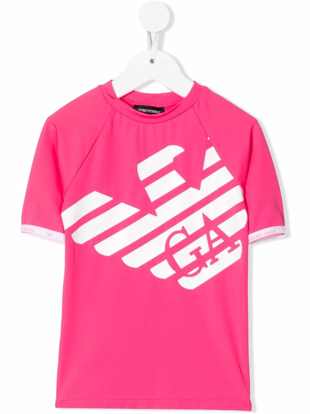 

Emporio Armani Kids playera con cuello redondo y logo - Rosado