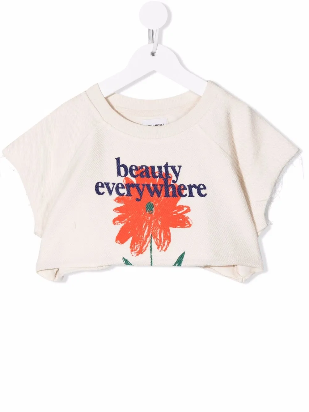 

Bobo Choses slogan cropped T-shirt - Neutrals