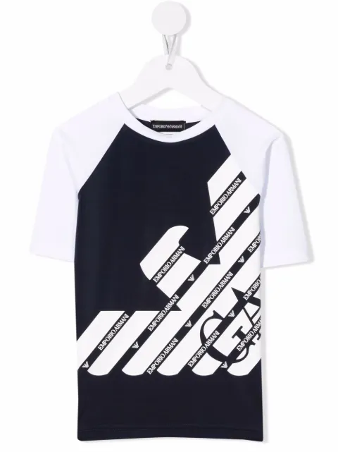 Emporio Armani Kids logo crew-neck T-shirt 