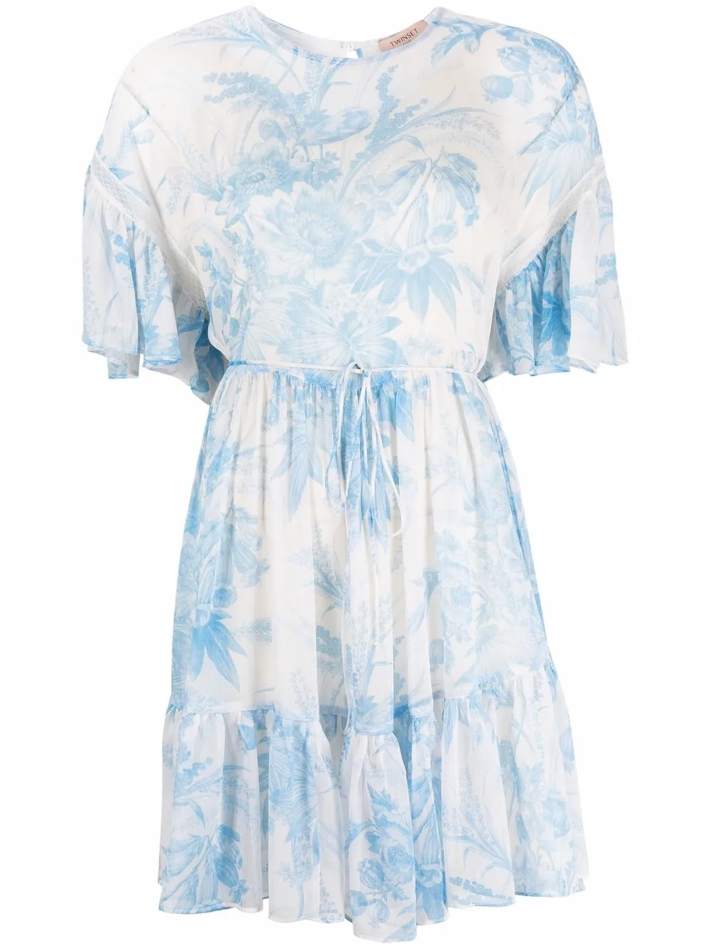 

TWINSET vestido corto con estampado floral - Azul