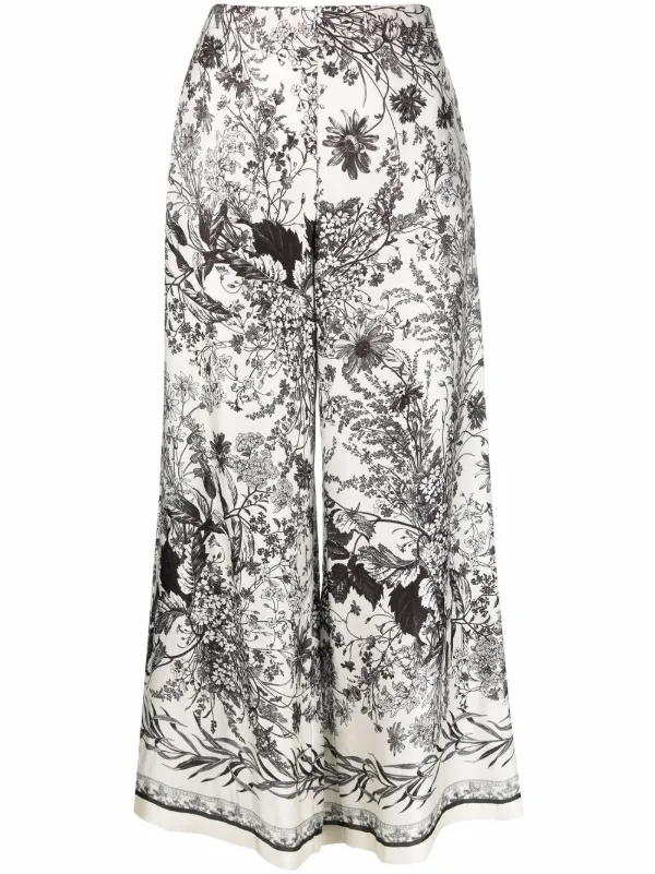 Semicouture floral-print Cropped wide 