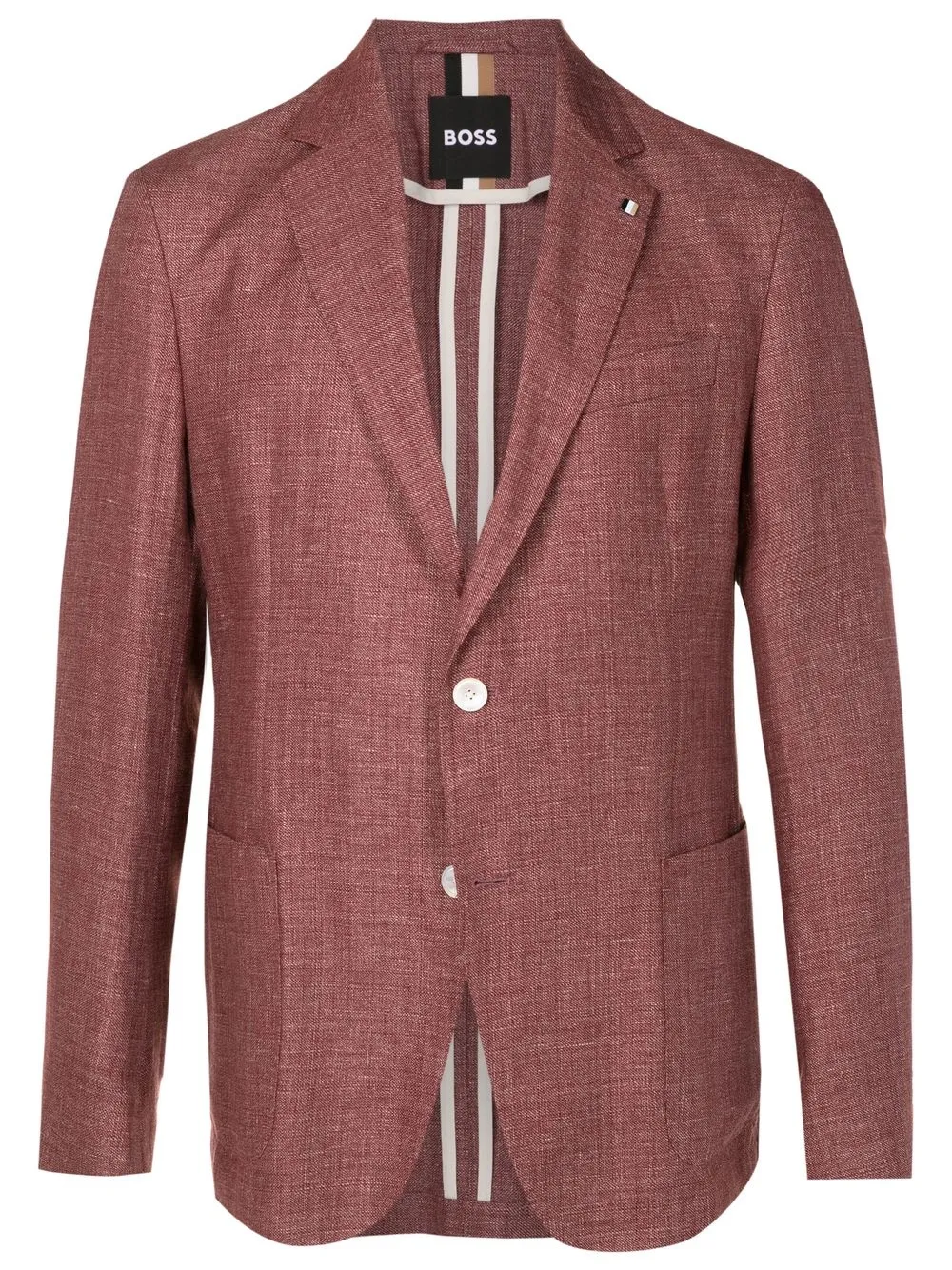 

BOSS single-breasted fitted blazer - Red