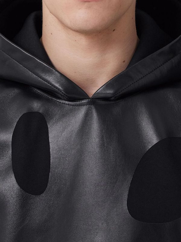 Burberry Leather Monster Logo Hoodie - Farfetch