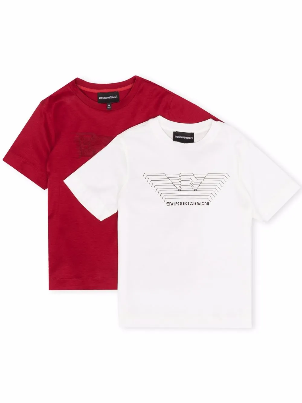 

Emporio Armani Kids pack de dos playeras con logo estampado - Blanco