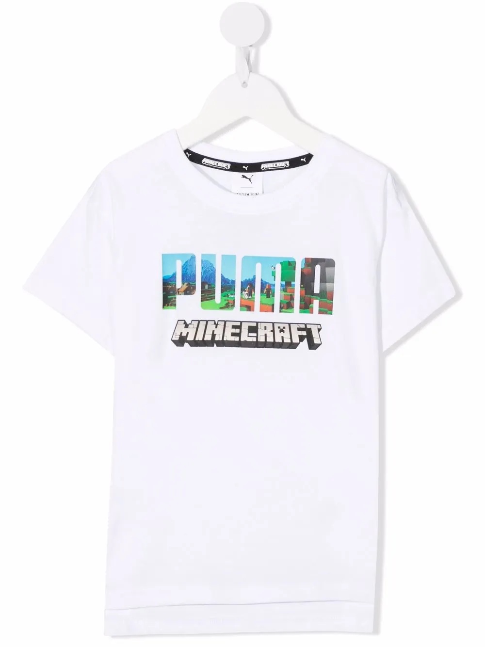 Puma Kids playera con cuello redondo y logo - Blanco