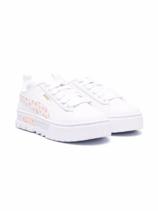 kids white pumas