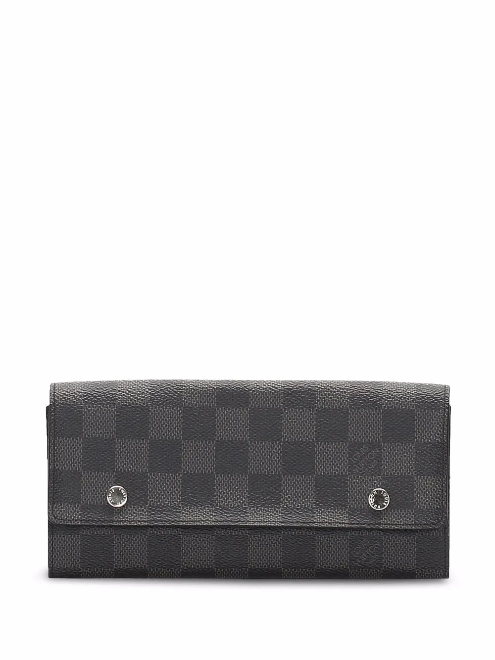 

Louis Vuitton 2012 pre-owned Damier Graphite flap long wallet - Black