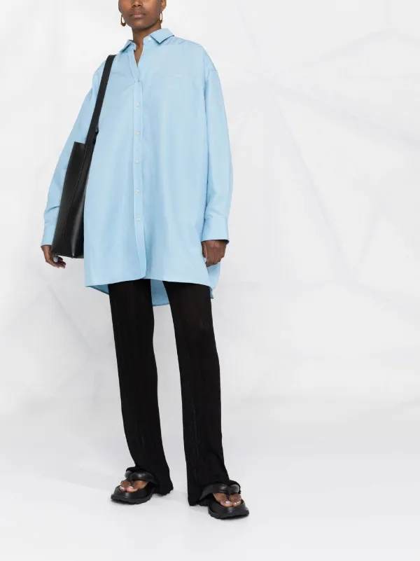 TOTEME embroidered-logo Long Shirt - Farfetch