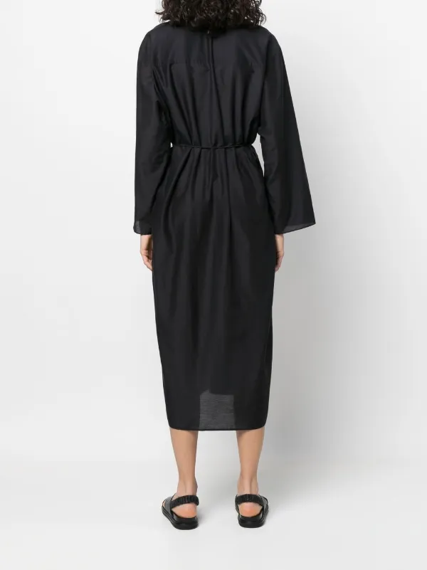 TOTEME tie waist Shirt Dress Black FARFETCH CA