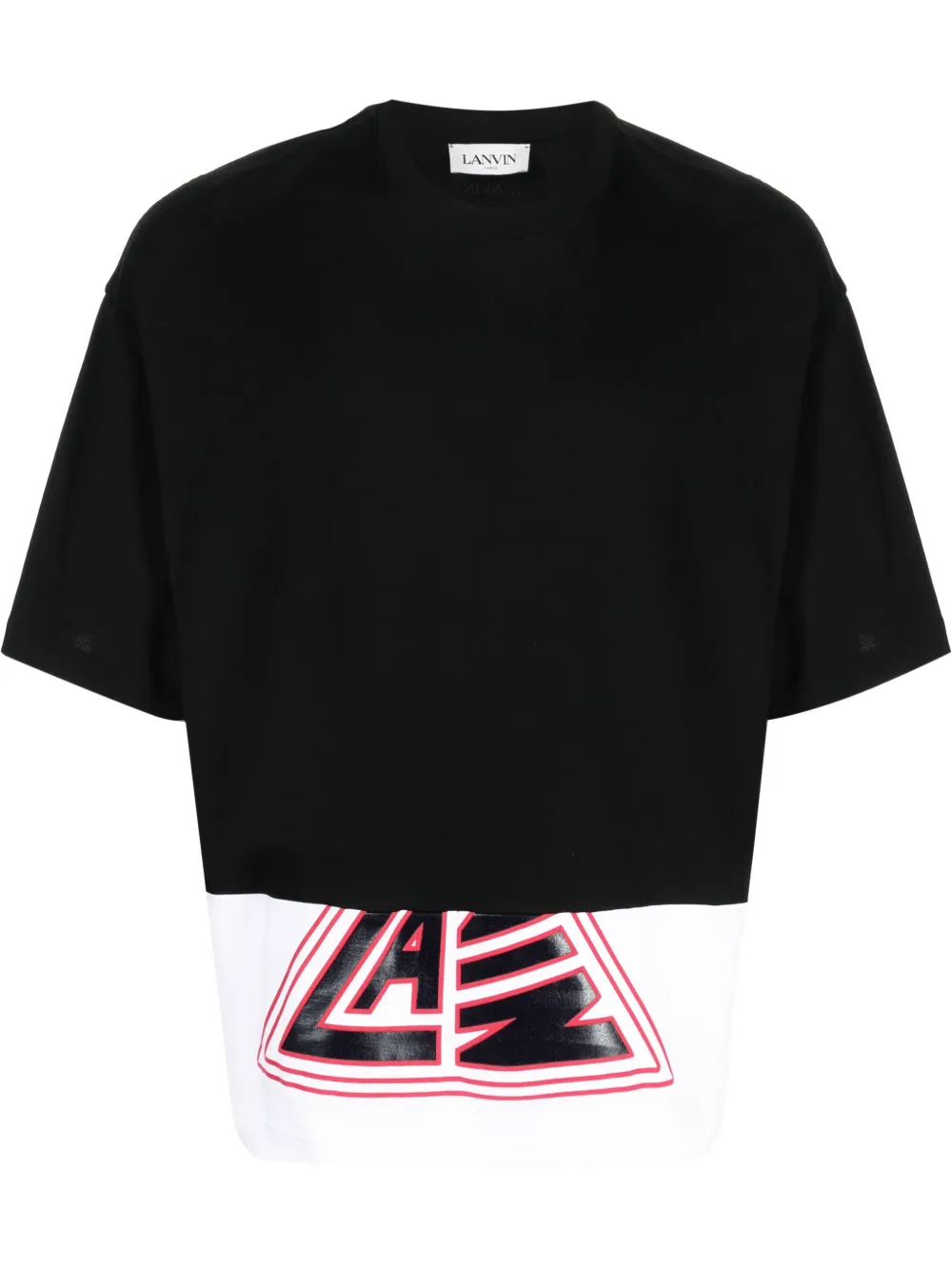 

Lanvin playera con logo estampado y cuello redondo - Negro