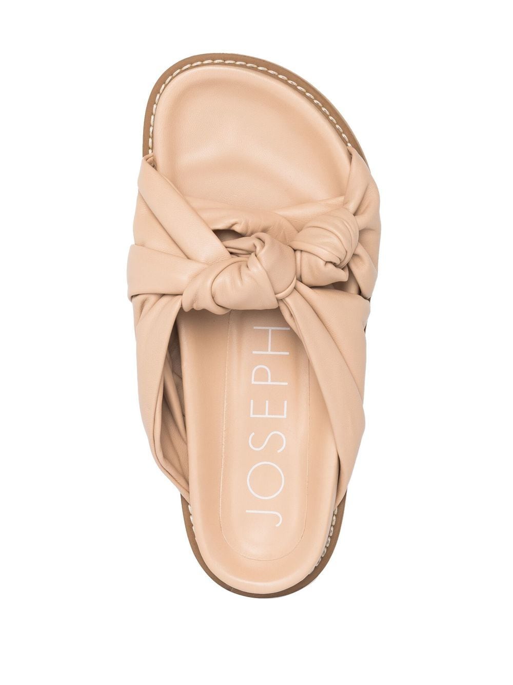 Shop Joseph Knot-detail Leather Sandals In Nude