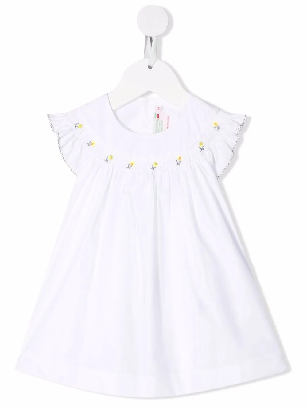 

Bonpoint vestido largo con bordado floral - Blanco