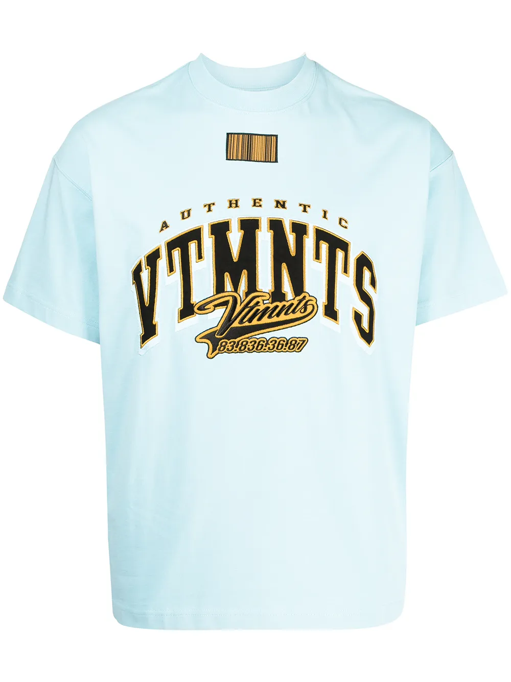 

VTMNTS logo-appliqué cotton T-shirt - Blue