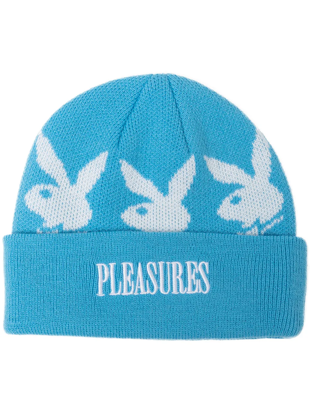 

Pleasures logo-print detail beanie - Blue