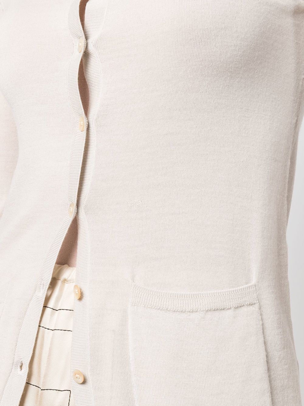 Shop Totême Fine-knit Wool Cardigan In Neutrals