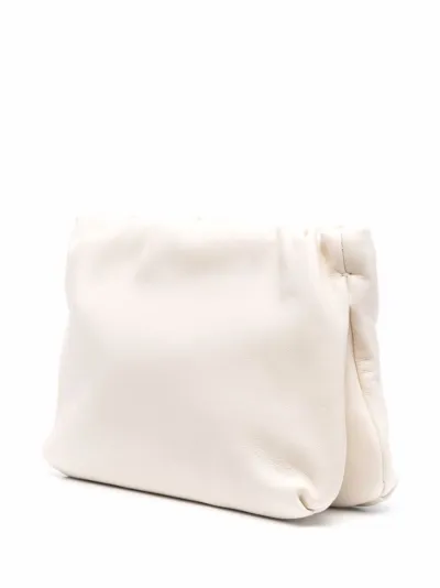 white leather evening bag