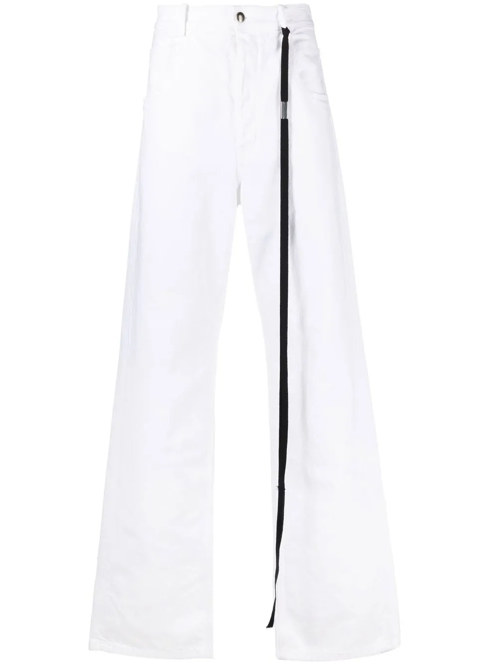 

Ann Demeulemeester jeans con lazos en contraste - Blanco
