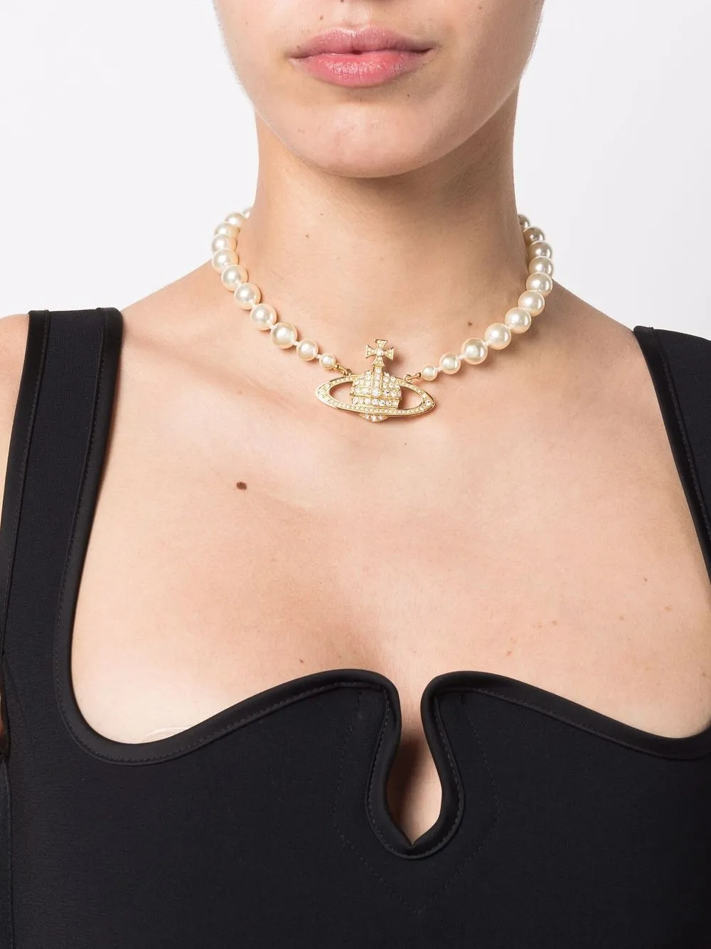 Vivienne Westwood Choker met parels - Wit